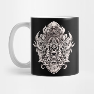 Samurai skull with sakura flower Mug